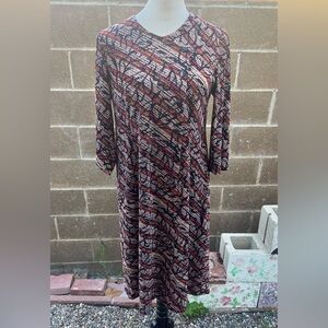 VINTAGE 1960s Midi Shift Mad Men Vtg 60s Retro Button Front Dress